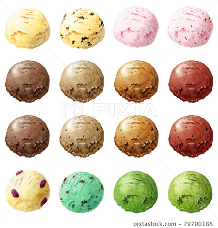 Analog watercolor dip ice cream 16 types Analog watercolor dip ice cream 16 types 79700188