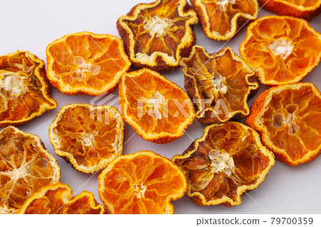 Dried orange cut bird's-eye view 79700359