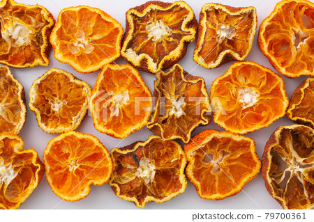Dried orange cut bird's-eye view 79700361