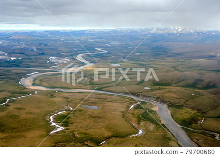 Aerial view of arctic tundra Aerial view of arctic tundra 79700680
