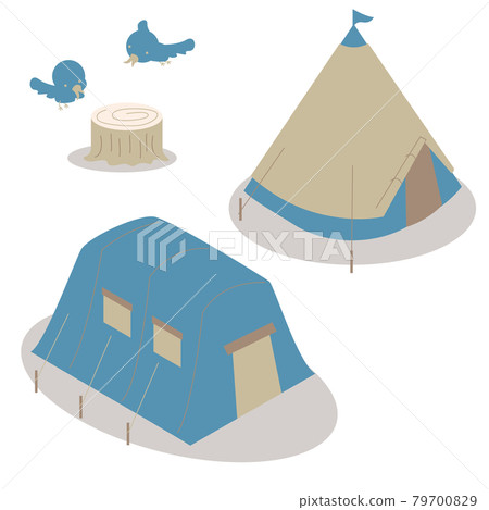 Simple tent isometric illustration for camping Simple tent isometric illustration for camping 79700829