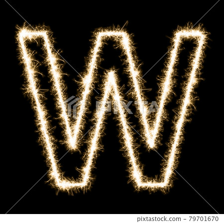 Letter W - Made out of sparkles 79701670