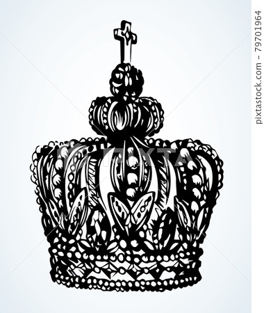 Precious golden crown. Vector drawing Precious golden crown. Vector drawing 79701964