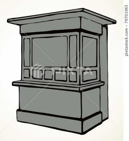 Shop stall. Vector drawing kiosk Shop stall. Vector drawing kiosk 79701965