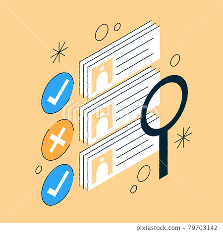 Job Recruiting Isometric Illustration 79703142