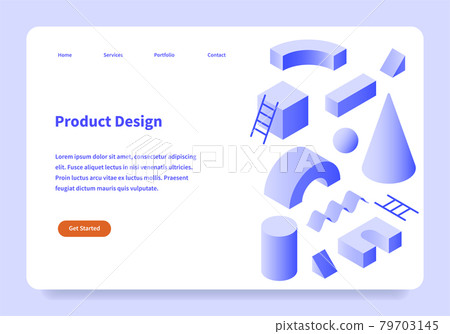 Product Design Landing Page Concept - Stock Illustration [79703145] - PIXTA