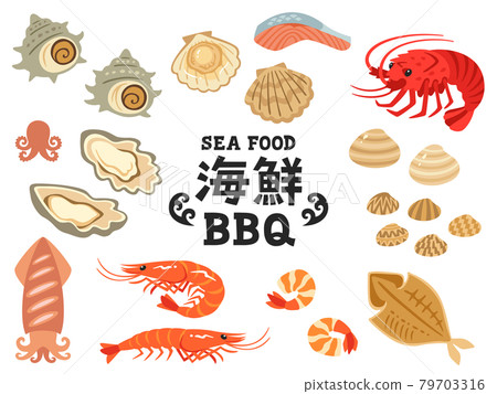 Seafood barbecue food set 79703316