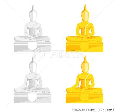 Buddha statue, Golden Buddha Vector Illustration Buddha statue, Golden Buddha Vector Illustration 79703661