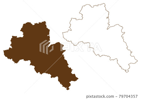 Mittelsachsen district (Federal Republic of Germany, rural district Swabia, Free State of Saxony) map vector illustration, scribble sketch Mittelsachsen map 79704357