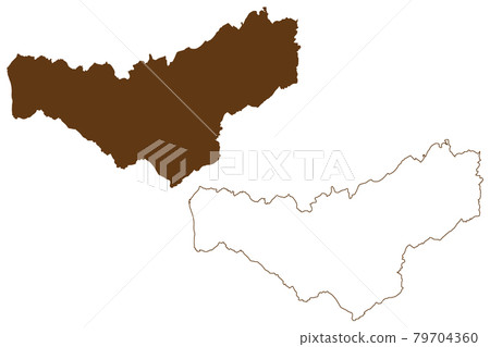 Merzig Wadern district (Federal Republic of Germany, State of Saarland, Rural district) map vector illustration, scribble sketch Merzig-Wadern map 79704360