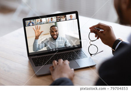 Diverse business people making online video call at home Diverse business people making online video call at home 79704853