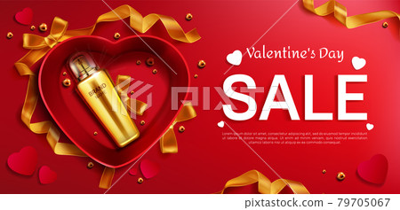 Cosmetics bottle for Valentine s day sale banner 79705067
