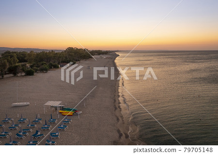 Aerial view of awesome sea and beach sunrise 79705148