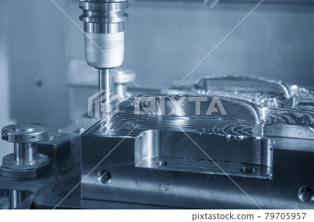The CNC milling machine rough cutting . 79705957