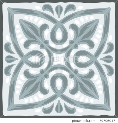 Portuguese azulejo ceramic tile pattern. Mediterranean traditional ornament. Italian pottery or spanish majolica. Portuguese azulejo ceramic tile pattern. Mediterranean traditional ornament. Italian pottery or spanish majolica. 79706047
