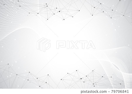 Geometric graphic background molecule and communication. Big data complex with compounds. Lines plexus, minimal array. Digital data visualization. Scientific cybernetic illustration. 79706841