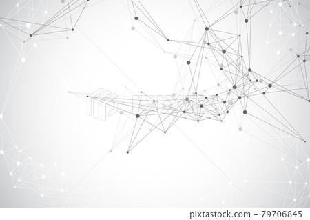 Geometric graphic background molecule and communication. Big data complex with compounds. Lines plexus, minimal array. Digital data visualization. Scientific cybernetic illustration. 79706845