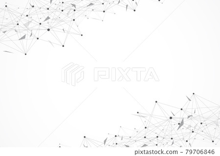 Geometric graphic background molecule and communication. Big data complex with compounds. Lines plexus, minimal array. Digital data visualization. Scientific cybernetic illustration. 79706846