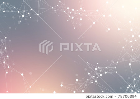 Geometric graphic background molecule and communication. Big data complex with compounds. Lines plexus, minimal array. Digital data visualization. Scientific cybernetic illustration. 79706894