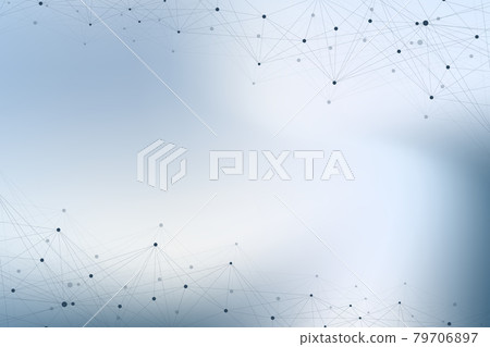 Geometric graphic background molecule and communication. Big data complex with compounds. Perspective backdrop. Minimal array Big data. Digital data visualization. Scientific illustration. 79706897