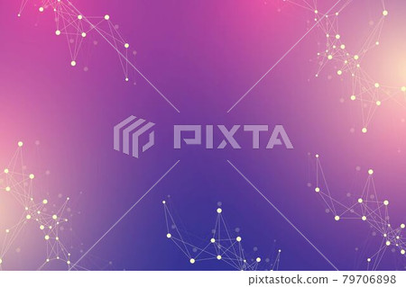 Expansion of life. Colorful explosion background with connected line and dots, wave flow. Visualization Quantum technology. Abstract graphic background explosion, motion burs illustration. 79706898