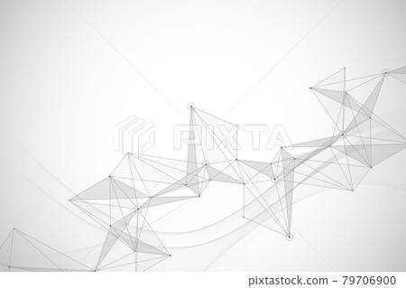 Geometric graphic background molecule and communication. Big data complex with compounds. Perspective backdrop. Minimal array Big data. Digital data visualization. Scientific illustration. 79706900
