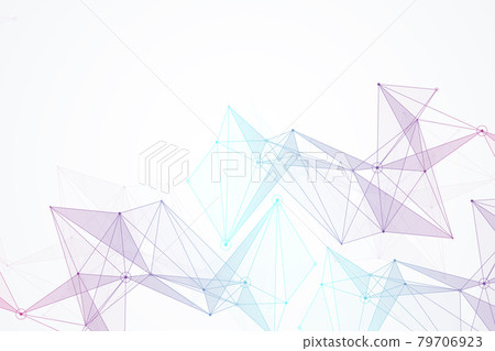 Geometric graphic background molecule and communication. Big data complex with compounds. Perspective backdrop. Minimal array Big data. Digital data visualization. Scientific illustration. 79706923