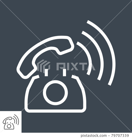 Phone Thin Line Vector Icon. - Stock Illustration [79707339] - PIXTA