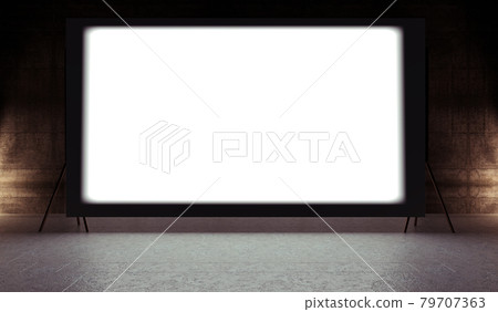 Projection screen on stage. 3d illustration 79707363