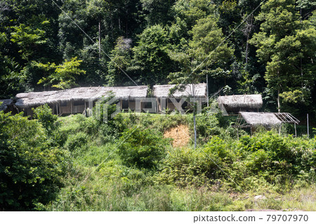 Batek natives traditional home. Batek are the indigenous people in Taman Negara National Park. 79707970