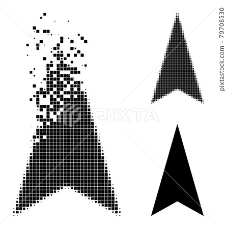 Dust and Halftone Pixel Arrowhead Up Glyph Dust and Halftone Pixel Arrowhead Up Glyph 79708530