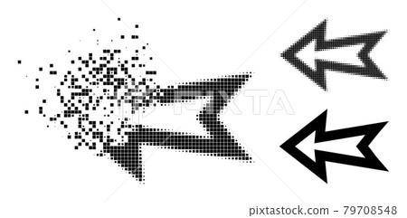 Disappearing and Halftone Dotted Arrow Left Icon Disappearing and Halftone Dotted Arrow Left Icon 79708548