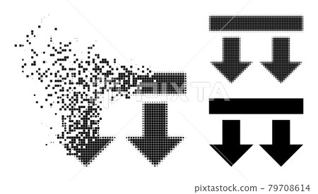 Destructed and Halftone Pixel Bring Down Glyph Destructed and Halftone Pixel Bring Down Glyph 79708614