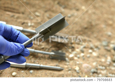 vane test for soil share strenght testings. Soil sample collected from construction geology drilling works at site 79708683
