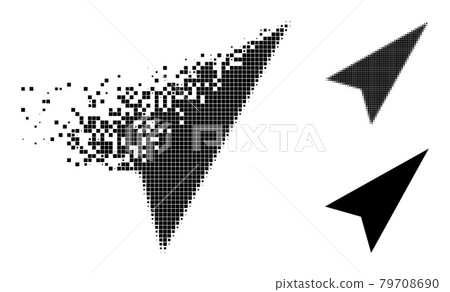 Erosion and Halftone Dot Arrowhead Right-Up Icon - Stock Illustration ...