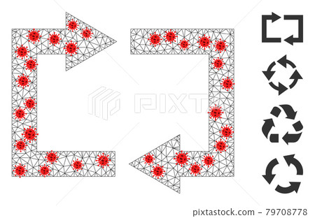 Polygonal Mesh Exchange Arrows Icon with Infection Centers 79708778