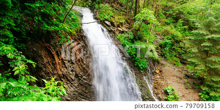 Guk waterfall, Carpathians, Ukraine. Wide photo. Guk waterfall, Carpathians, Ukraine. Wide photo. 79709158
