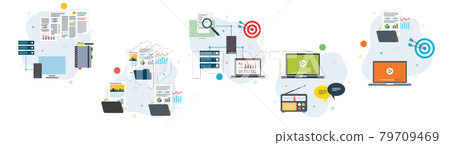Connection, backup, report, sharing, communication and computer icons. Connection, backup, report, sharing, communication and computer icons. 79709469