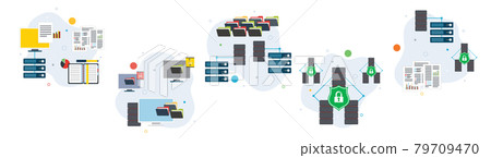 Network, computer, server ,business, technology, database and security icons. Network, computer, server ,business, technology, database and security icons. 79709470