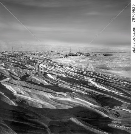 Polar station on the Arctic coast of Russia. 79709629