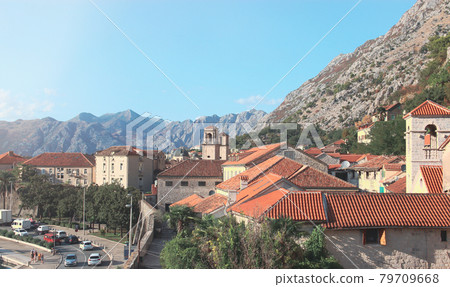 View from the hill to the town of Kotor in Montenegro View from the hill to the town of Kotor in Montenegro 79709668