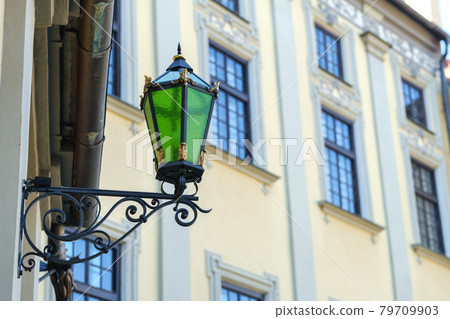 Street lamp on the wall of the Nesvizh castle.Belarus Street lamp on the wall of the Nesvizh castle.Belarus 79709903