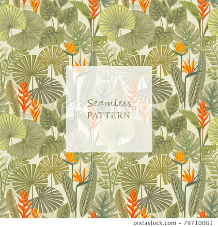 Vector seamless tropical pattern Vector seamless tropical pattern 79710081
