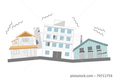地震損壞的建築物 地震損壞的建築物 79711759