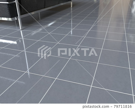 帶椅子的瓷磚地板 3DCG 79711816