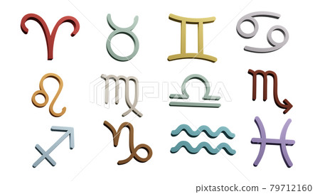 zodiac symbol signs 3D rendering 79712160
