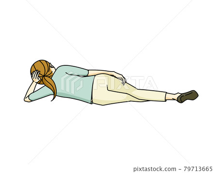 Woman lying on her side 79713665