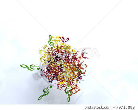 Bouquet of musical notes, 6 colors of glass, left side 79713892