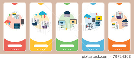 Computer, backup, file transfer, data and cloud computing icons. Computer, backup, file transfer, data and cloud computing icons. 79714308