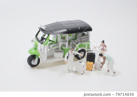the Tuk-tuk, traditional Thai taxi with the mini figure 79714839